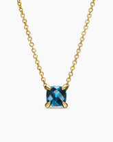Micro Chatelaine® Pendant Necklace in 18K Yellow Gold with Hampton Blue Topaz, 5mm